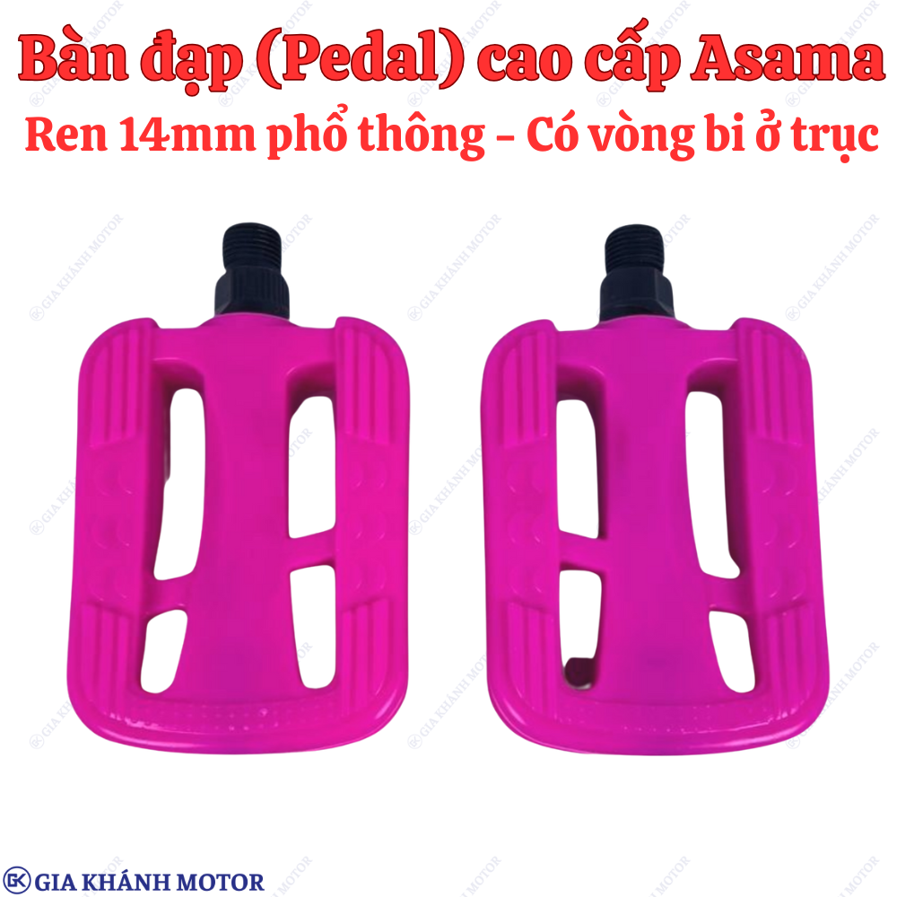 Bàn Đạp (Pedal) Xe Đạp – Xe Điện Asama Cao Cấp Màu Hồng – Có Vòng Bi Ở Lõi (Ren 14 Mm Dành Cho Hầu Hết Các Loại Xe Đạp)