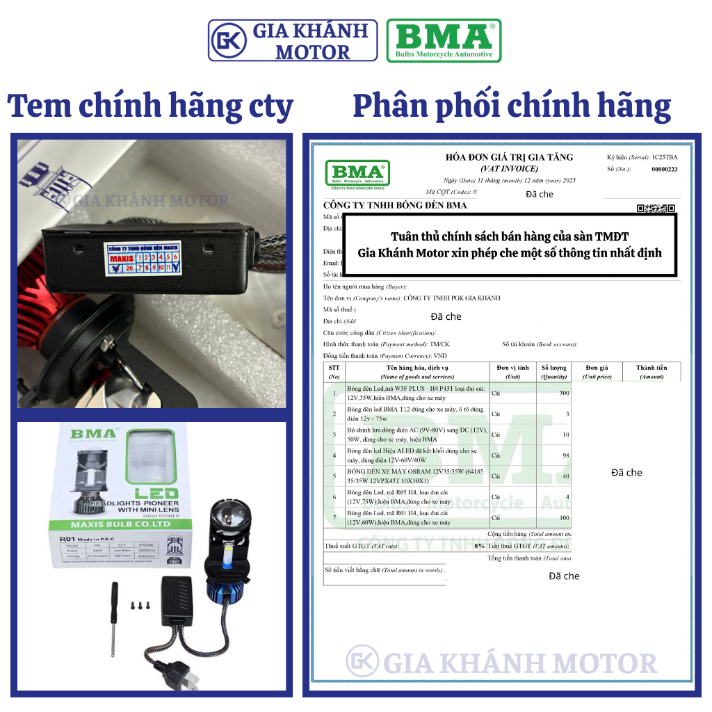 Đèn Pha LED Bi Cầu Mini BMA R01 60W Chân H4 Lắp Ô Tô Xe Máy - Ảnh 6