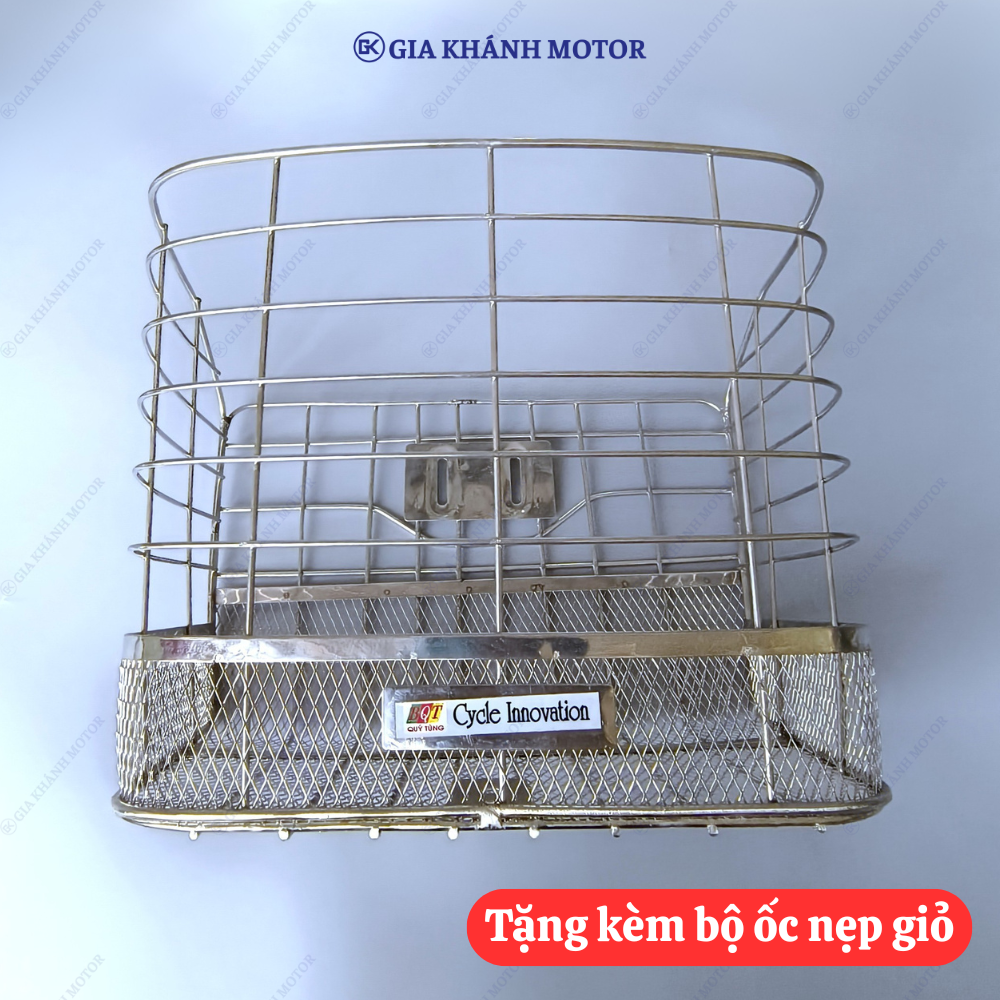 Giỏ Inox Siêu Bền ( Rổ, Làn, Rọ Vát Xe Đạp) Tặng Kèm Bộ Ốc Và Nẹp Giỏ