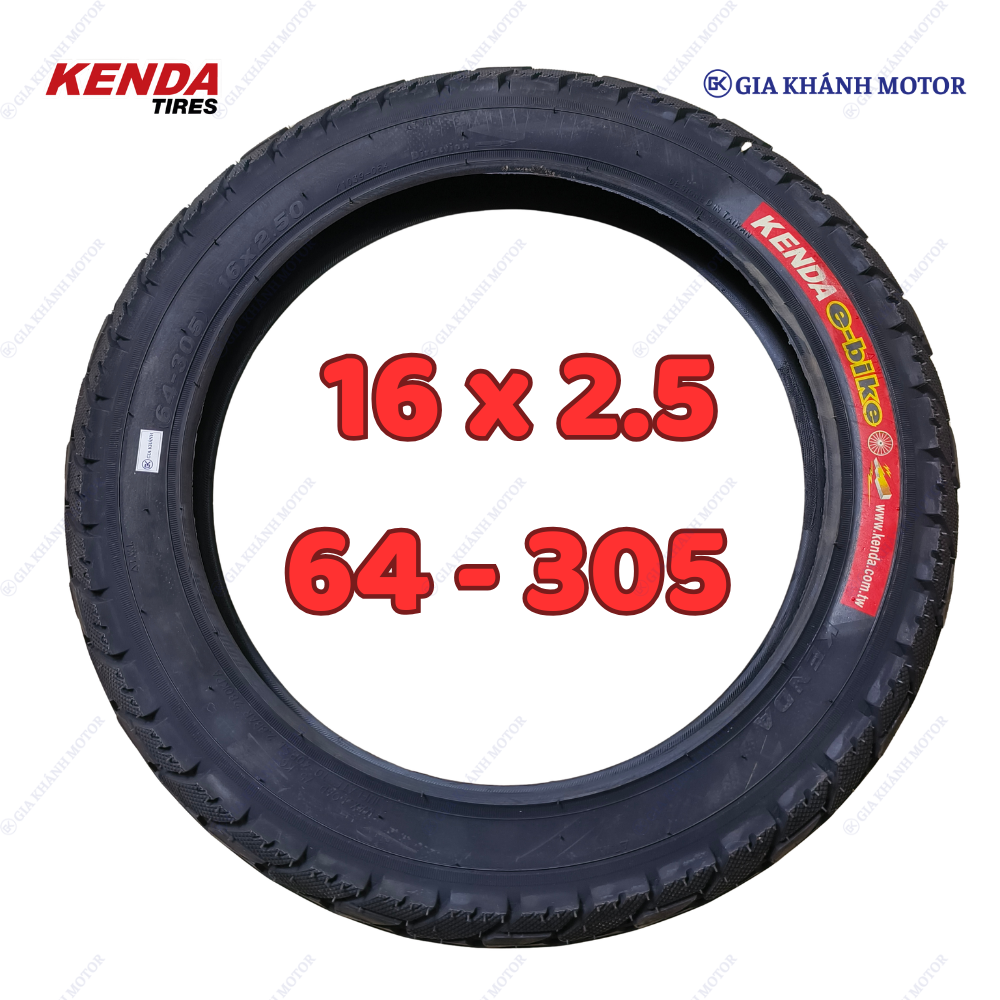 Lốp & Săm (Ruột & Vỏ) Xe Đạp – Xe Điện Cỡ 16, 16x2.5 (16x25) , 64-305 Kenda