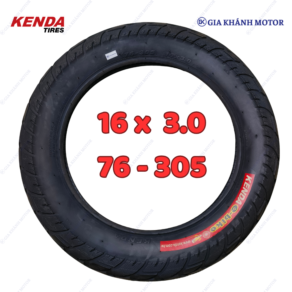 Lốp & Săm (Ruột & Vỏ) Xe Đạp – Xe Điện Cỡ 16 x 3.0 (16x30) , 76 – 305 Kenda