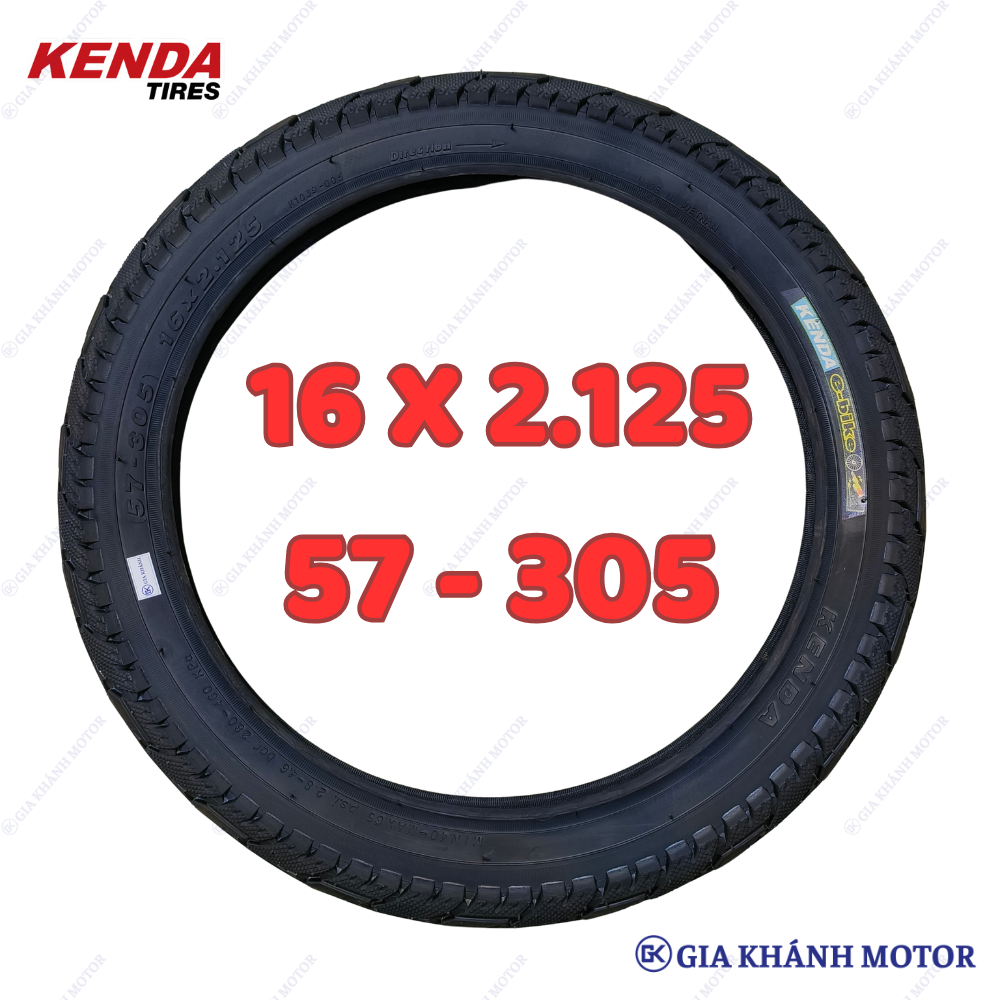 Lốp & Săm (Ruột & Vỏ) Xe Đạp – Xe Điện Cỡ 16x2.125 (16x2125) , 57-305 Kenda
