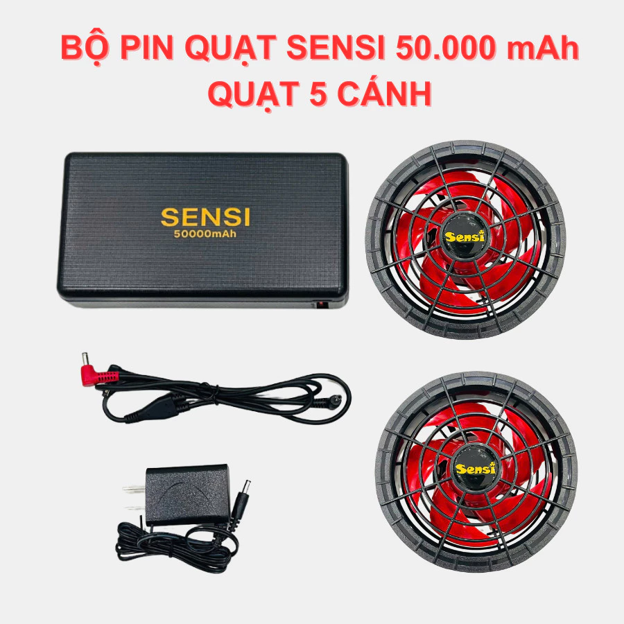 Áo Điều Hòa Sensi - Quạt 17V  - Pin 50.000mAh – 6.97W