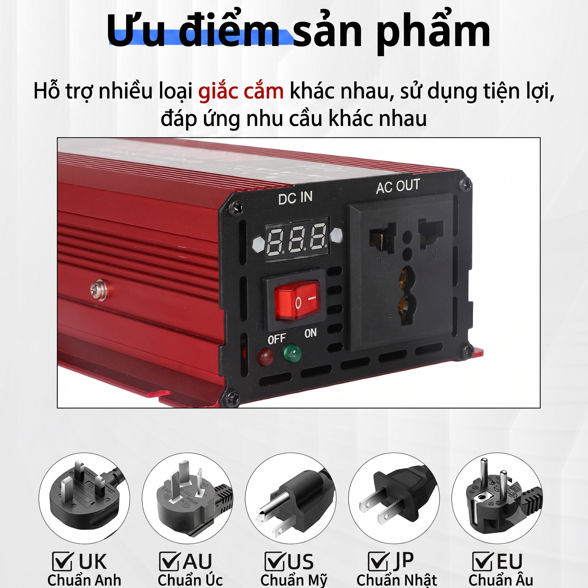 Bộ Kích Điện Sóng Sin Chuẩn DC 12V → AC 220V SUSWE (1000W / 2000W / 3000W) - Ảnh 5