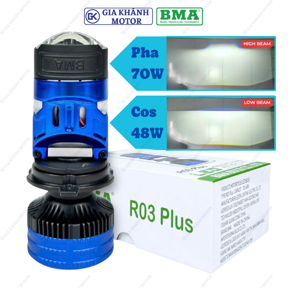 Đèn Pha Bi Cầu Mini H4 BMA R03 Plus 70W - Ảnh 8